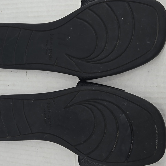 Kate Spade Black Leather Slides 8 - Picture 3 of 5